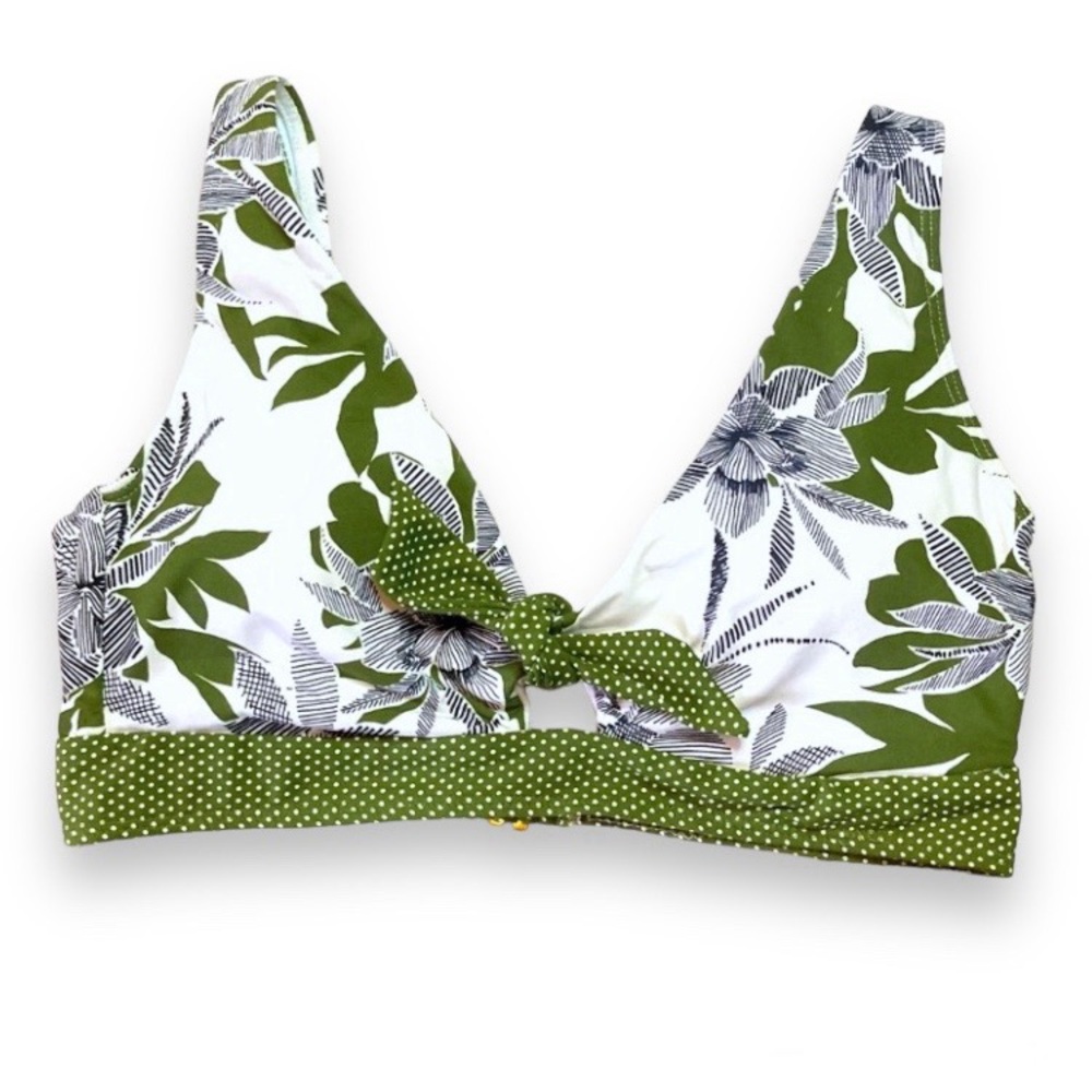 Liz Claiborne Tropical Polka Dot Bikini Top S